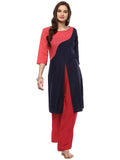 Pannkh Women's Asymmetric Yoke Solid Kurta